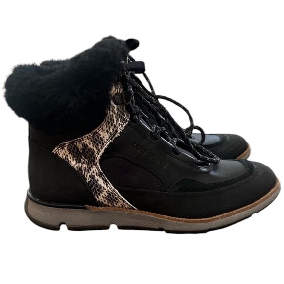 NWOT Women's Cole Haan 4.ZERGRAND Leather Hiker boots in Black – Sz 8 ½ - Picture 3 of 9
